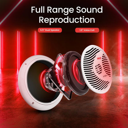6.5 Altavoces marinos duales impermeables Cono de polipropileno 150W Blanco