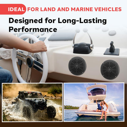 6.5 Dual Marine Speakers Waterproof 120W Polypropylene Cone