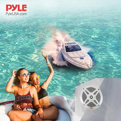 Par de Altavoces Marinos de 6.5 pulgadas 600W Impermeables Estéreo de 2 Vías Blancos