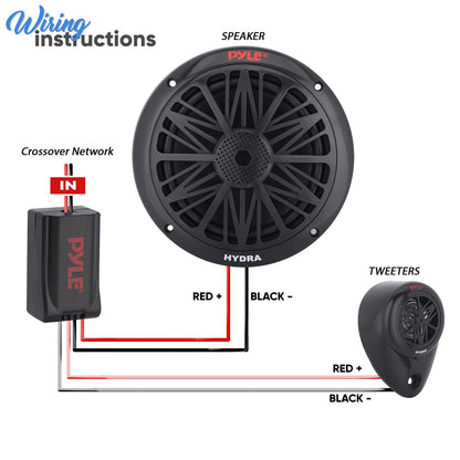 Altavoces Marinos 200W Resistentes a la Intemperie 6.5 Cono Dual de Policarbonato Par