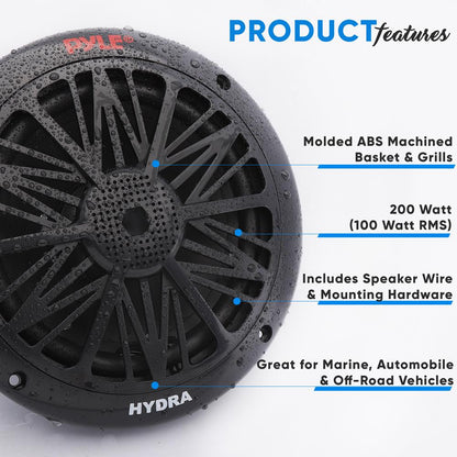 Altavoces Marinos 200W Resistentes a la Intemperie 6.5 Cono Dual de Policarbonato Par