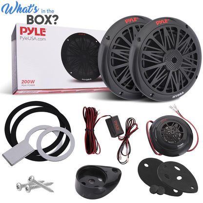Altavoces Marinos 200W Resistentes a la Intemperie 6.5 Cono Dual de Policarbonato Par