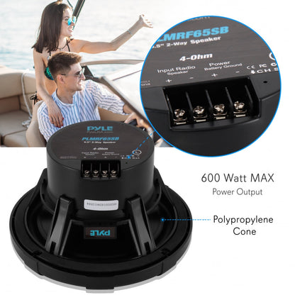 6.5 Marine Speakers 600W Waterproof Coaxial RF Streaming White