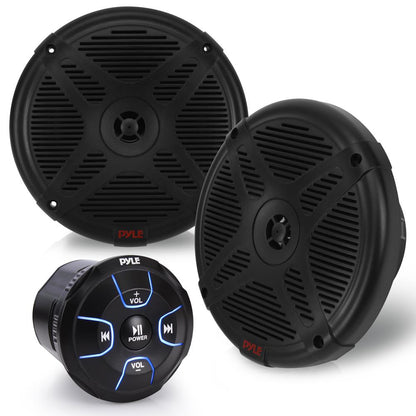 6.5 Altavoces Marinos Kit Impermeable Control Bluetooth 600W Blanco