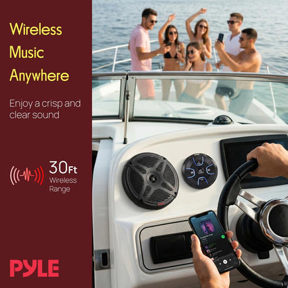 6.5 Altavoces Marinos Kit Impermeable Control Bluetooth 600W Blanco