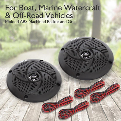 Waterproof Marine Speakers 100W LED Lights Low-Profile Slim Style