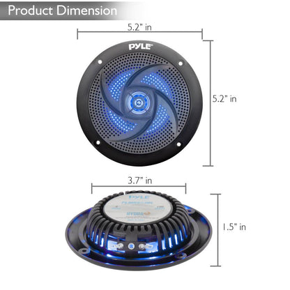 Waterproof Marine Speakers 100W LED Lights Low-Profile Slim Style