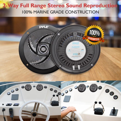 Altavoces náuticos de bajo perfil de 6.5 pulgadas