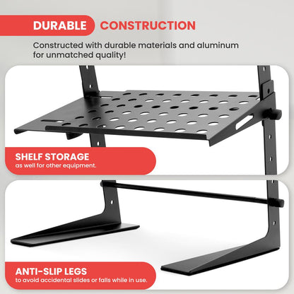 Portable Adjustable Laptop Stand with Storage Shelf 6.3-10.9 Height
