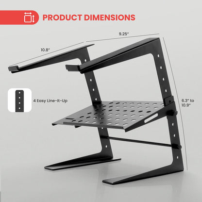 Portable Adjustable Laptop Stand with Storage Shelf 6.3-10.9 Height