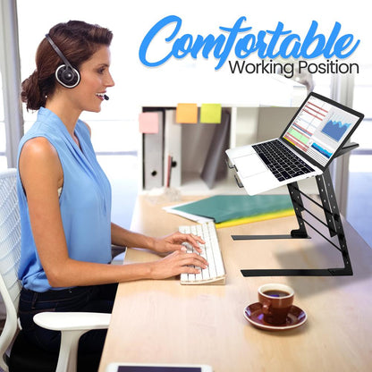 Soporte portátil doble para laptop - Diseño ergonómico ajustable de acero