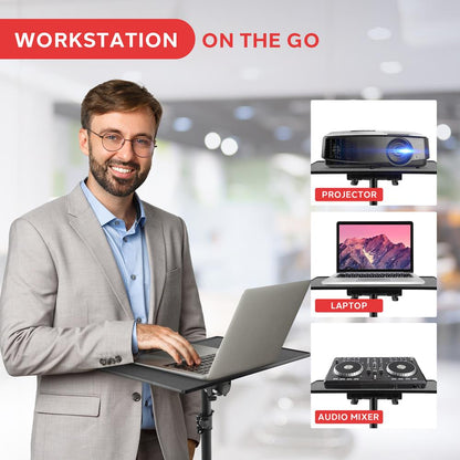 Projector Stand Adjustable Height Durable Metal Construction