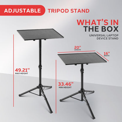 Projector Stand Adjustable Height Durable Metal Construction