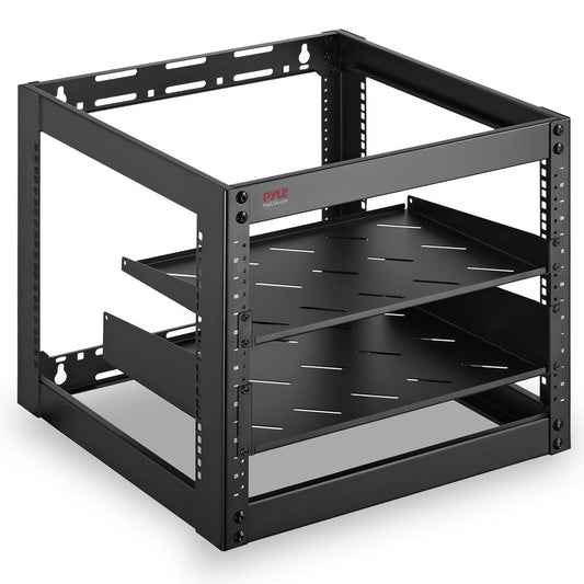 10U Open Frame Server Rack - Heavy-Duty Steel Lockable Wheels 440 lbs Capacity