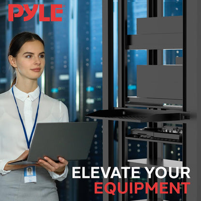 2-Pc 1U Server Rack Shelf Vented Steel 110 lbs Capacity