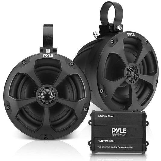 Marine Speakers 1000W Waterproof 5.25 2-Ch Amp IP-X45