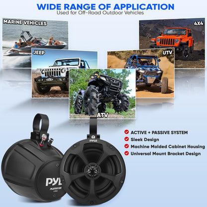 Waterproof Off-Road Speakers 1000W Bluetooth Marine Grade 5.25