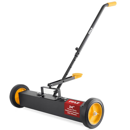 Barredora magnética rodante de 24 pulgadas, resistente, con mango ajustable, naranja
