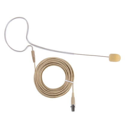 Micrófono omnidireccional de condensador con cable, portátil, de diadema, color piel