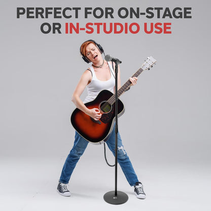 Microphone Stand - Adjustable Height Gooseneck Steel Construction