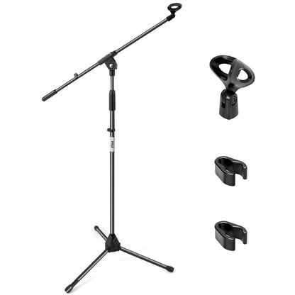Foldable Tripod Mic Stand Adjustable Height Telescoping Boom Arm