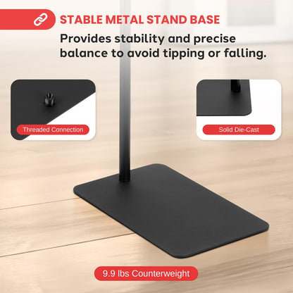 Gooseneck Mic Stand Height Adjustable Die-Cast Base Studio/Concert Use