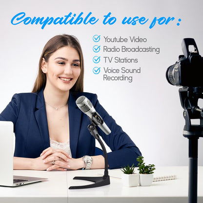 Desktop Mic Stand Pair - Adjustable Gooseneck Non-Slip Base