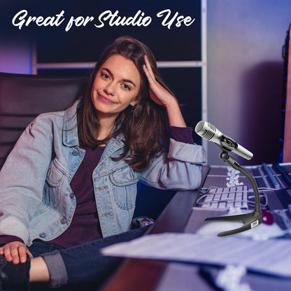 Desktop Mic Stand Pair - Adjustable Gooseneck Non-Slip Base