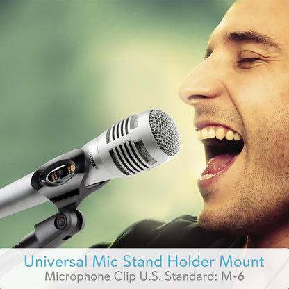 Desktop Microphone Stand - Adjustable Gooseneck Sturdy Metal Base