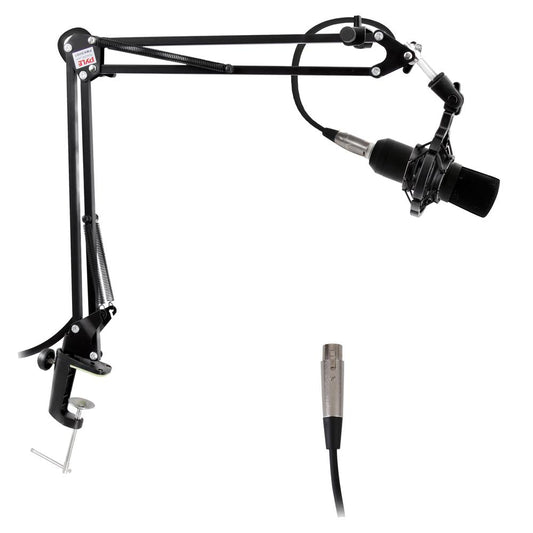 Adjustable Mic Boom Stand - Quick Setup Steel Alloy Desktop Use