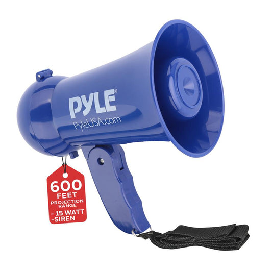 Portable Megaphone 600ft Range ABS Navy Blue