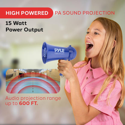 Portable Megaphone 600ft Range ABS Navy Blue