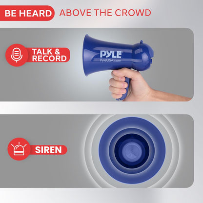 Portable Megaphone 600ft Range ABS Navy Blue