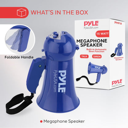 Portable Megaphone 600ft Range ABS Navy Blue