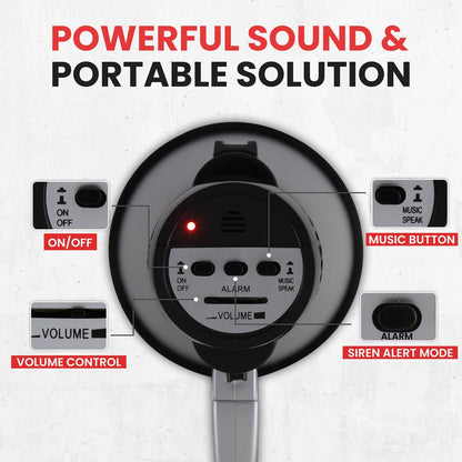 Megáfono Portátil 30W de Potencia Modo Sirena Plateado