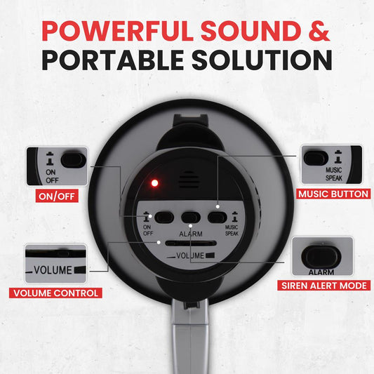 Portable Megaphone Speaker 30W Power Siren Mode Silver