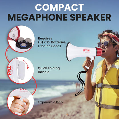 Altavoz de Megafonía con Rango de 730 Metros y Transmisión Inalámbrica de Música por Bluetooth