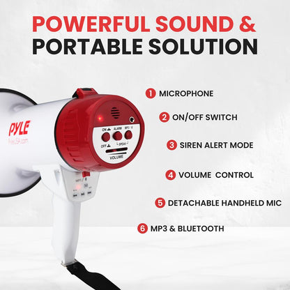 Altavoz de Megafonía con Rango de 730 Metros y Transmisión Inalámbrica de Música por Bluetooth