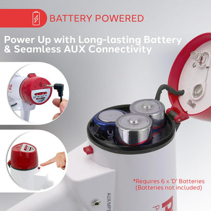 Megaphone Speaker 1000-Yard Range Rechargeable Battery 40W