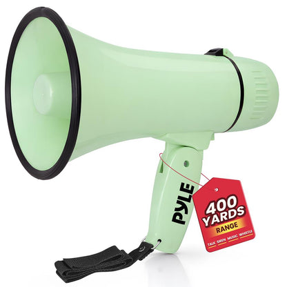 Megáfono de 20W - 365 metros de alcance Sirena Entrada auxiliar Verde