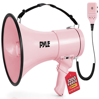 Megáfono de 50W - Proyección de sonido potente Entrada auxiliar Rosa