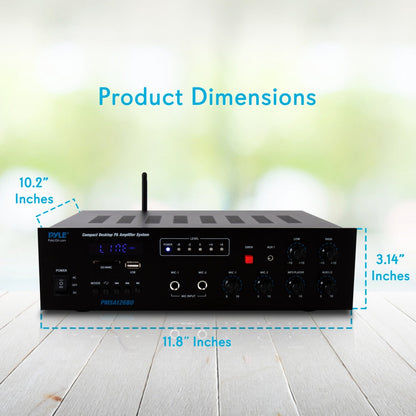 Sistema de audio compacto con amplificador PA Bluetooth inalámbrico de 500 W y entrada de micrófono