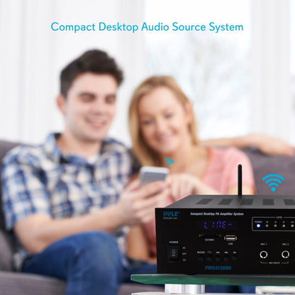 Sistema de audio compacto con amplificador PA Bluetooth inalámbrico de 500 W y entrada de micrófono