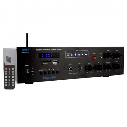 Sistema de audio compacto con amplificador PA Bluetooth inalámbrico de 500 W y entrada de micrófono
