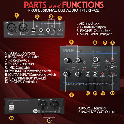 Interfaz de audio USB - Grabación impecable - Ruido ultrabajo - Diseño compacto