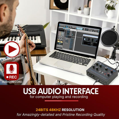 Interfaz de audio USB - Grabación impecable - Ruido ultrabajo - Diseño compacto