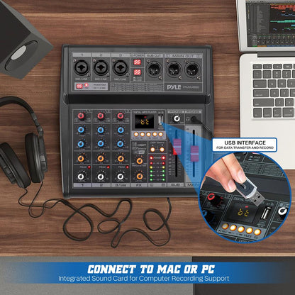 Mezclador de audio para DJ de 3 canales - 16 efectos DSP Interfaz USB Alimentación Phantom
