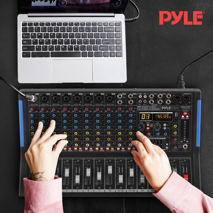 12-Channel Bluetooth Studio Mixer - USB Recording 7-Band EQ 48V Power