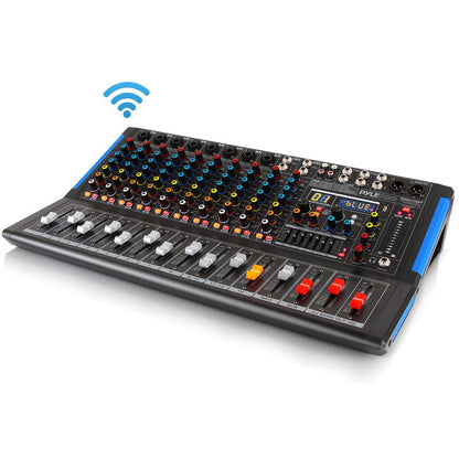 12-Channel Bluetooth Studio Mixer - USB Recording 7-Band EQ 48V Power
