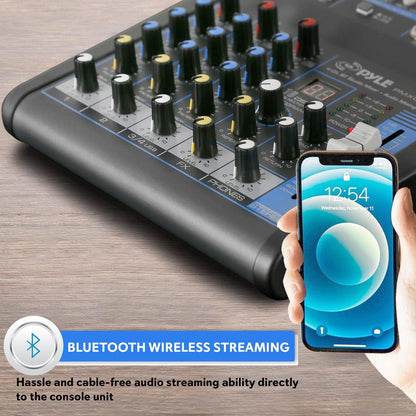 Mezclador de estudio Bluetooth de 4 canales - USB FX Alimentación fantasma de 48 V